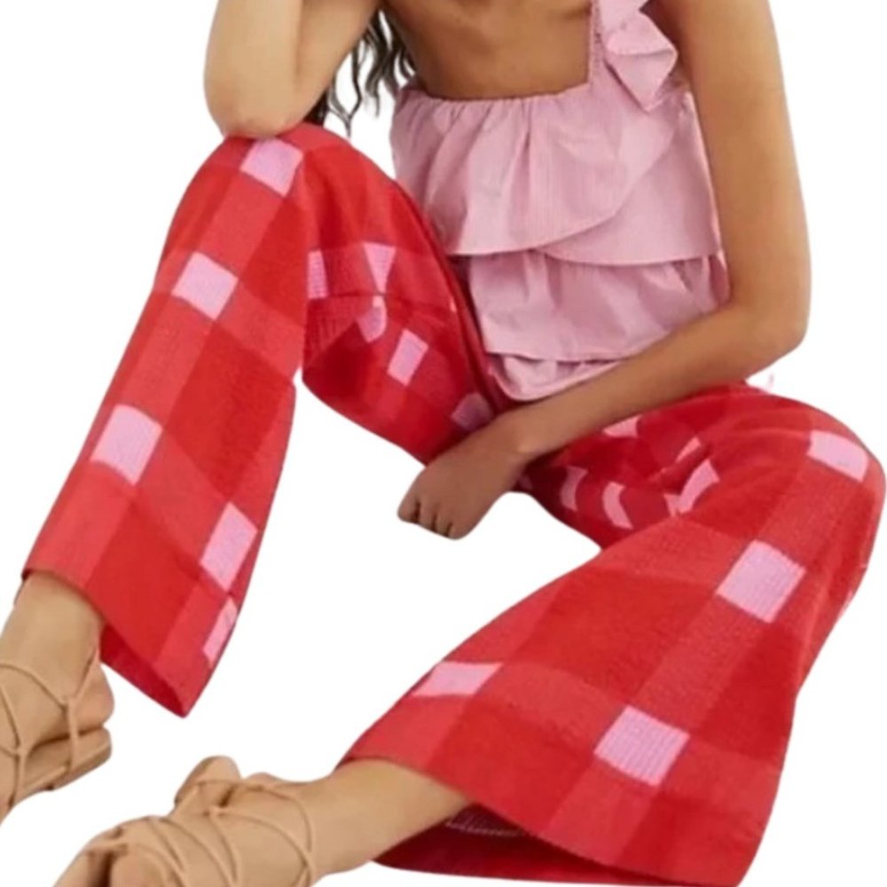 ANTHROPOLOGIE PORRIDGE - WIDE LEG TROUSERS - SM - PINKS